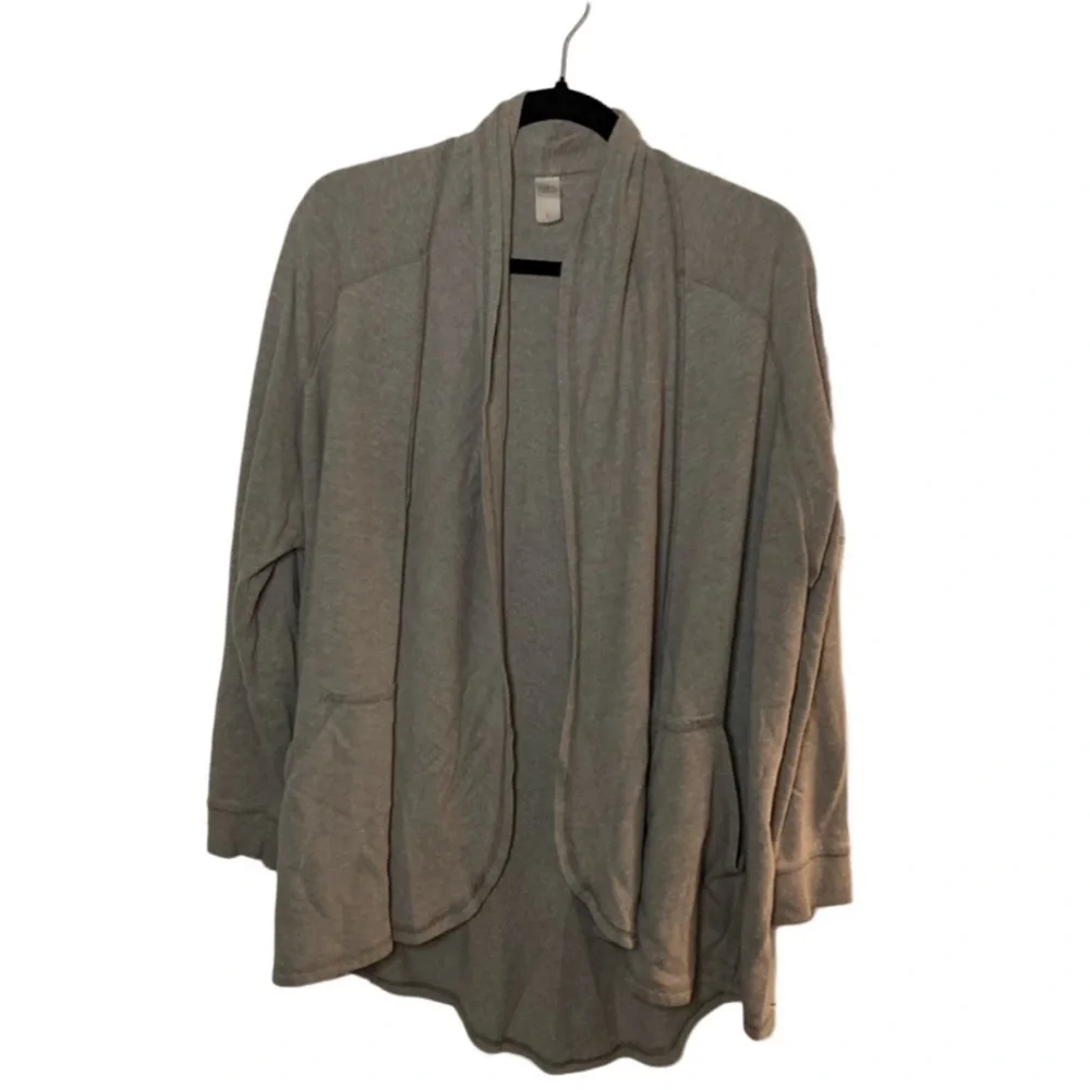 Alternative Gray Cardigan Sweater Lightweight Knit. Pockets. Size L.
